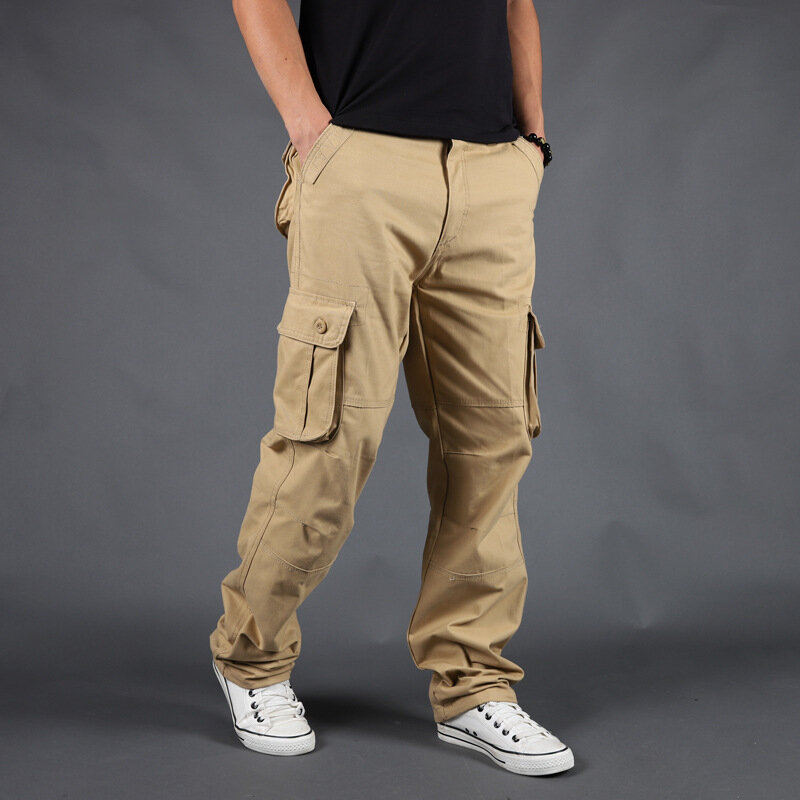 Pantalones bombachos con múltiples bolsillos para hombre, ropa de calle táctica informal, estilo Harajuku, holgados, talla grande 44