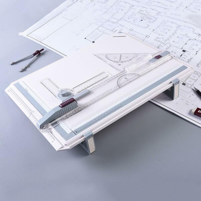 Архитектурная чертежная доска A3, линейка, стол с регулируемым углом, набор инструментов для рисования с 2 параллельными линейками и угловым...