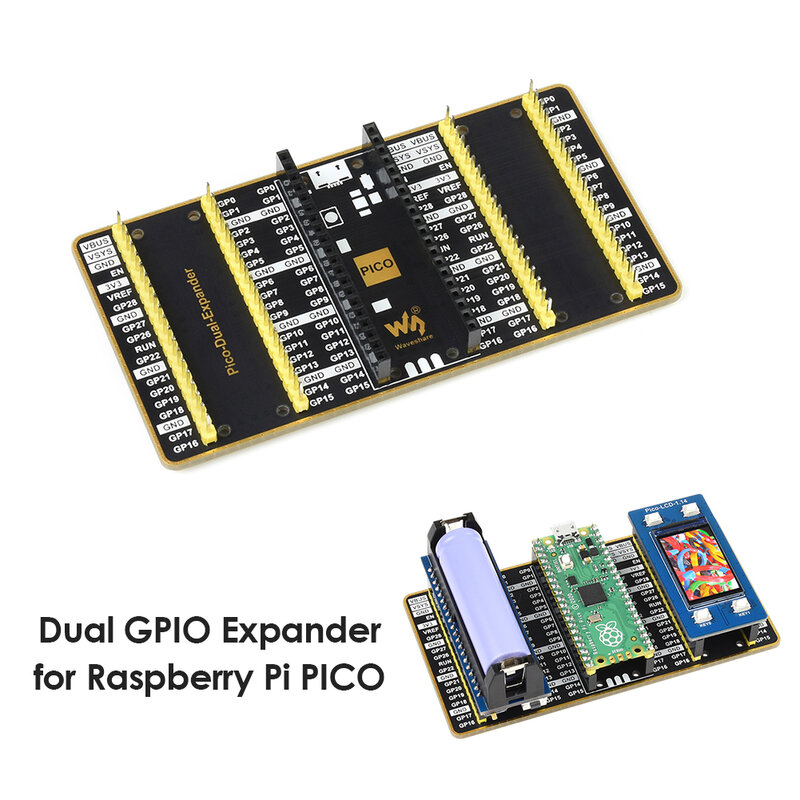 USB قوة مزدوج GPIO متوسع لوح ل Raspberry Pi PICO واجهة لوح تمديد مجموعتين من ذكر رأس غمر ذهبي