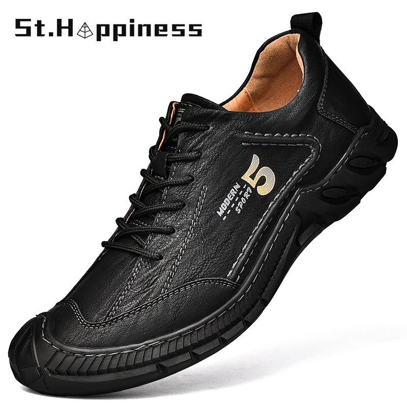 Zapatos informales de cuero para hombre, mocasines a la moda de marca de lujo, transpirables, sin cordones, para conducir, talla grande, novedad de 2021