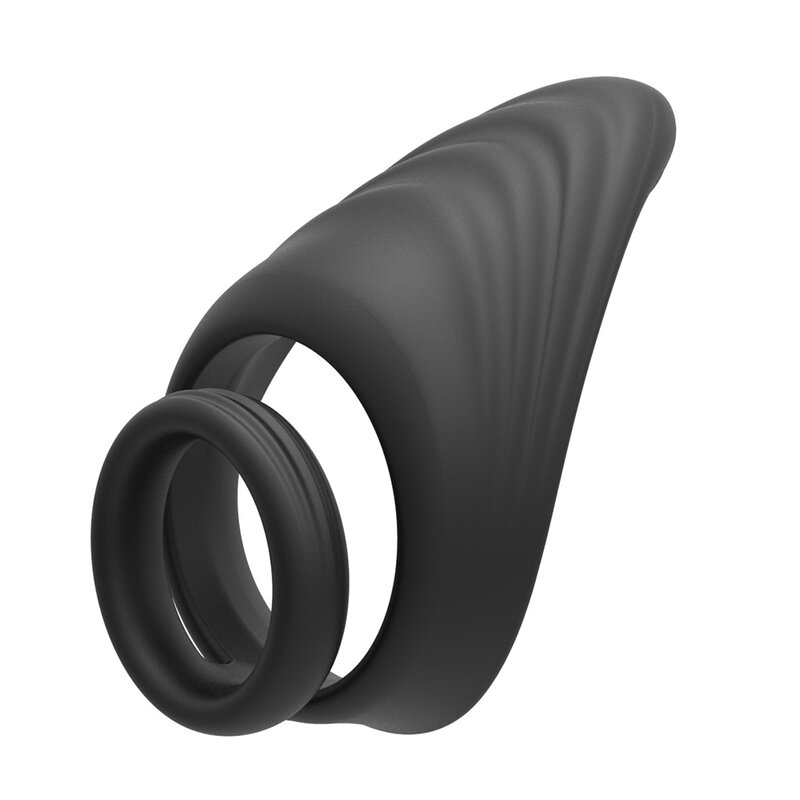 Exvoid anel peniano adesivo de testículos, anel peniano retardante de ejaculação, brinquedos sexuais para homens, ereção dupla anéis de silicone preto