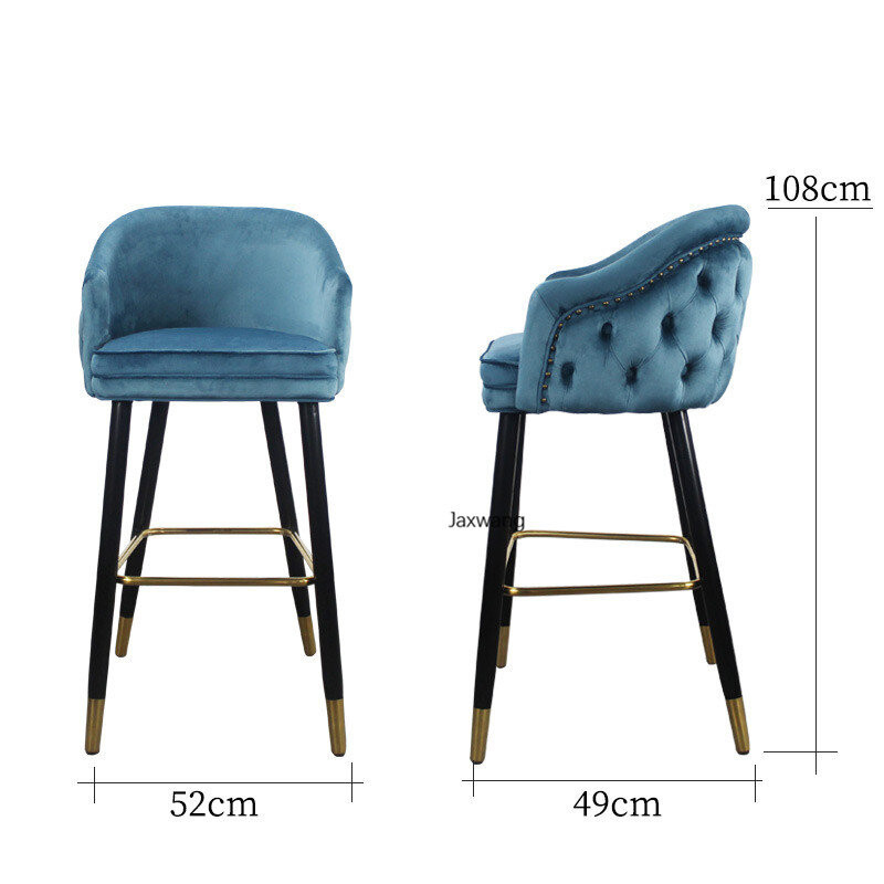 Sedie da Bar personalizzate poltrona moderna e minimalista di design sgabelli da Bar di lusso per il tempo libero sgabello da Bar in tessuto sedia con schienale alto nordico