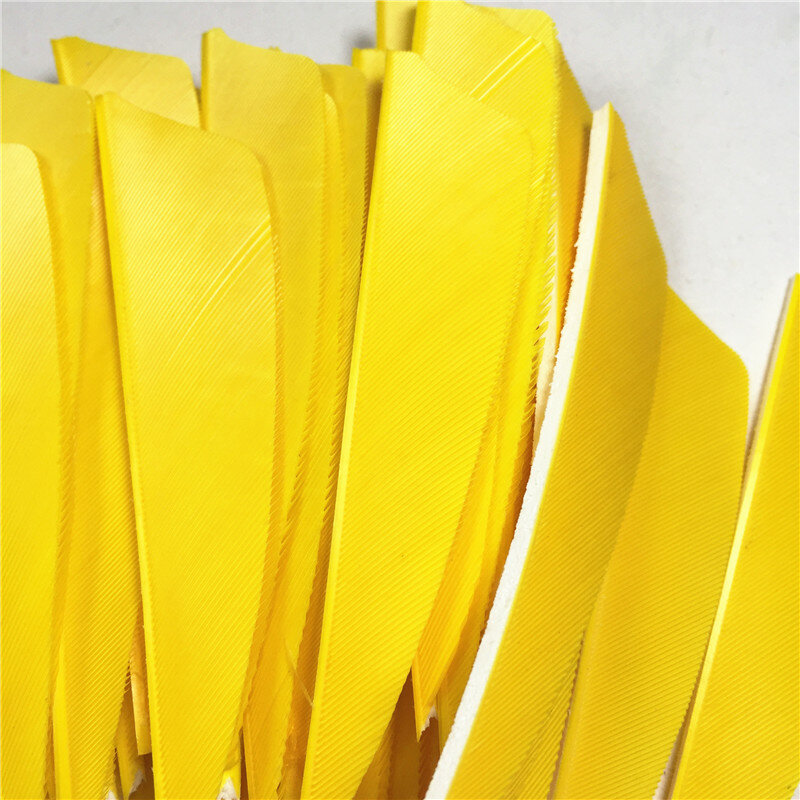 Protection en plumes de dinde 3 ", bouclier de haute qualité, flèche jaune, vraie plume, flèche jaune, 50pcs