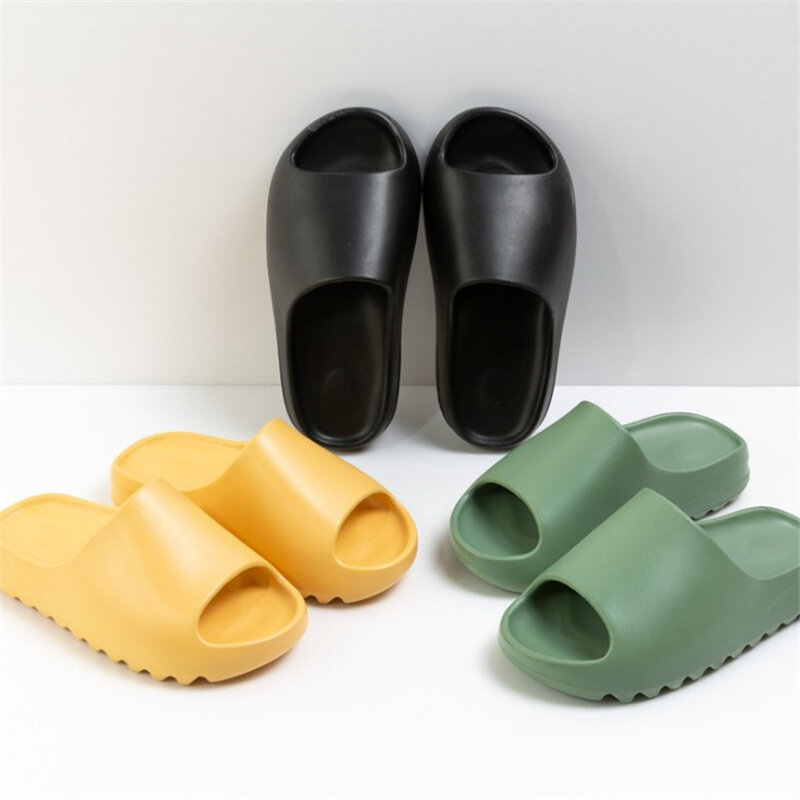 JIANBUDAN-Zapatillas suaves y cómodas para interiores para hombre y mujer, zapatos antideslizantes para el baño y el hogar, sandalias de suela gruesa EVA plana