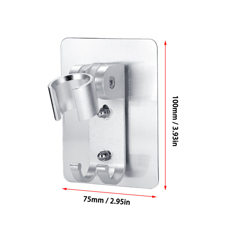 風呂シャワーヘッドホルダー調整可能なアルミスタンドブラケット可動ペースト式吸引シャワー用ホルダーガジェットツール