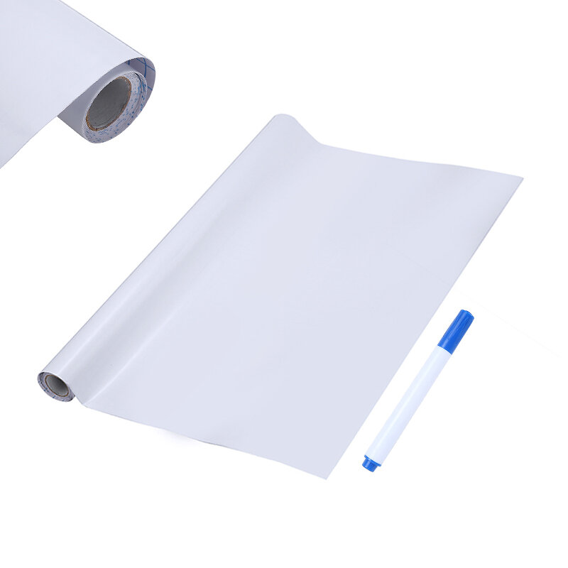 Quadro branco adesivo geladeira ímãs placas de apresentação placas de mensagem da escola escrita seco apagar placa branca 45*200cm