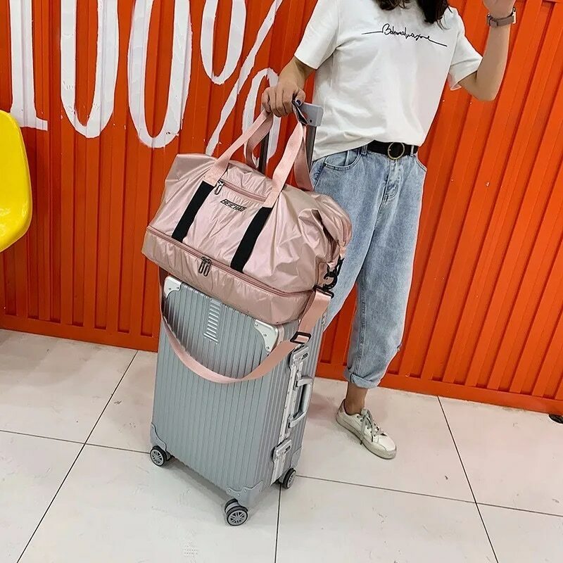 Saco de viagem de grande capacidade de bagagem de mão sacos de viagem duffle sacos de fim de semana das mulheres sacos de viagem multifuncional malas de viagem