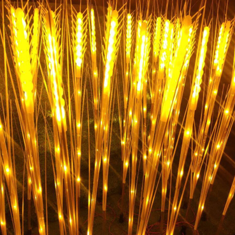 Lampu Telinga Gandum Lampu Beras Luar Ruangan Tahan Air Dekorasi Halaman Lampu Rumput Bercahaya LED Cahaya Buluh Tanah Terpasang