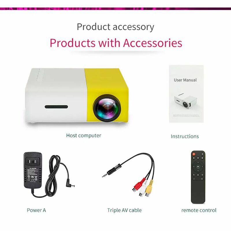Mini projecteur Portable LED YG300Pro, compatible 1080P, HDMI, USB, Audio, lecteur multimédia, cinéma