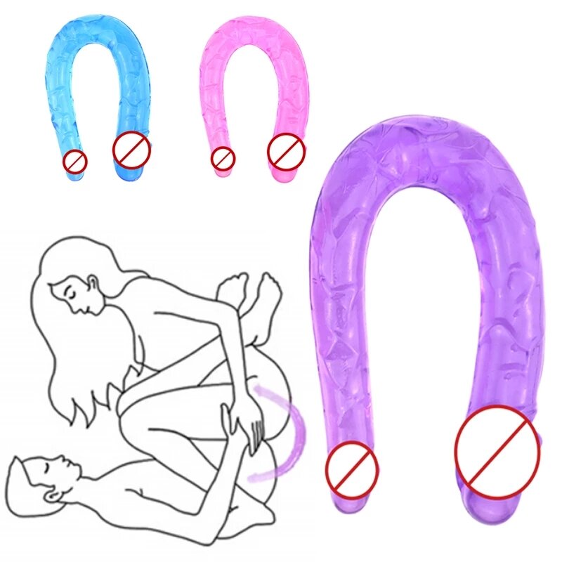 Brinquedos do sexo da forma de u duplo grande realista vibrador vagina pênis anal pênis artificial adultos vibradores brinquedos sexuais para o jogo feminino sex shop