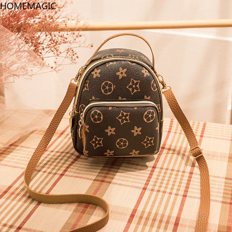 HOMEMAGIC-mochila de Pu de estilo europeo y americano para mujer, Mini bolsa de almacenamiento Retro que combina con todo, para viajes al aire libre, nueva