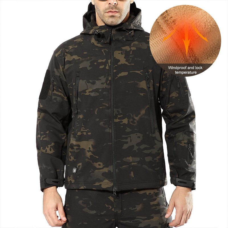 PAVEHAWK-Sudadera con capucha táctica para hombre, equipo de caza, chaqueta militar de camuflaje, pantalones, chaqueta de invierno, abrigo, ropa impermeable Multicam