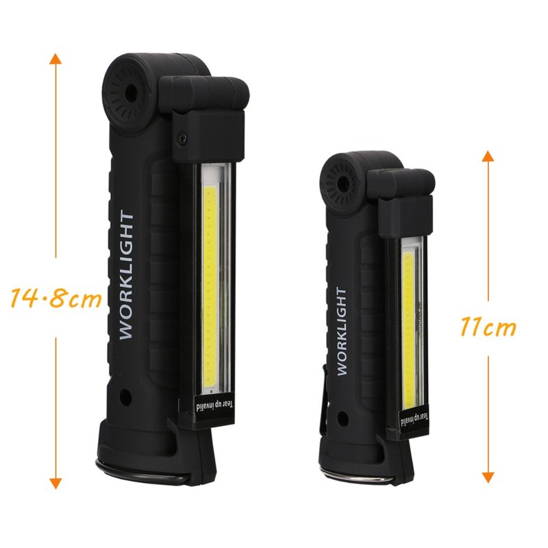 5 Modes COB LED Work Light USB Rechargeable Magnetic Torch Flexible Inspection Lamp Worklight for Camping Ligh built-in battery