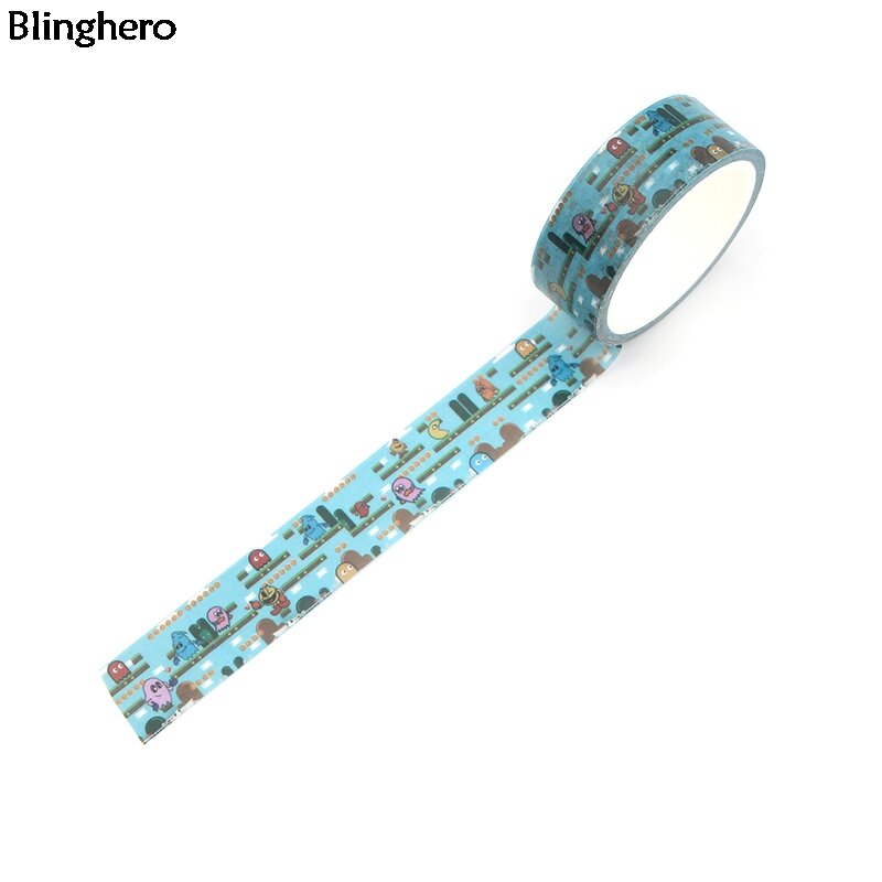 Blinghero Cartoon 15mm X 5m imprimir cinta adhesiva cinta Washi Tape cintas decorativas divertidas papelería etiqueta BH0054