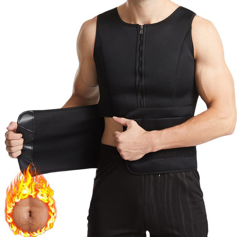 Männer Body Shaper Taille Trainer Weste Abnehmen Hemd Sauna Schweiß Weste Kompression Unterhemd Workout Tank Tops Shapewear Fett Brenner