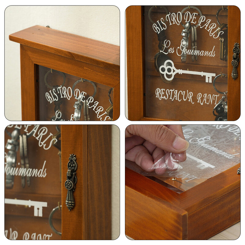 Parede do vintage-pendurado tipo de madeira caixa de chave decorativa ganchos de parede gabinete chave titular governanta na decoração de parede para decoração de casa