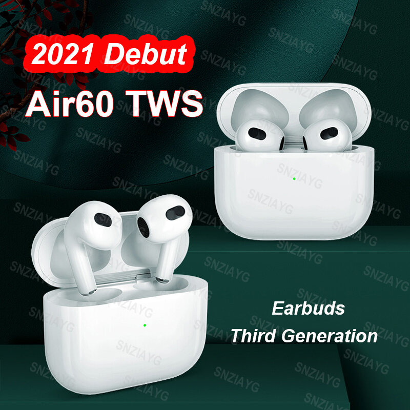 2021 New Air60 TWS Wireless Bluetooth Earphone Light Sensor in-Ear Earbuds With Charging Case