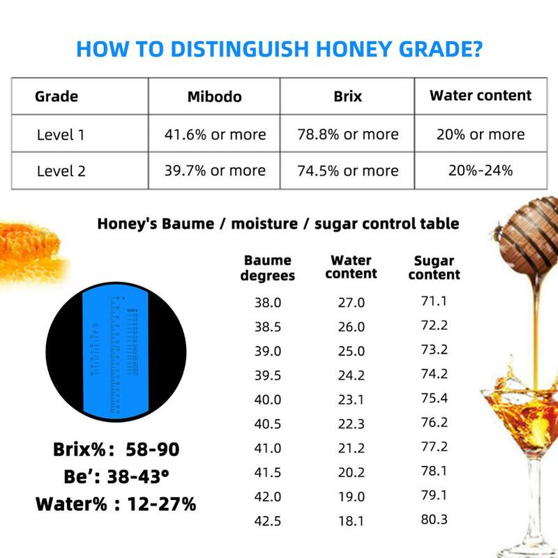 Yieryi-refractómetro de vino de miel portátil, probador de apicultura, atc, 58 ~ 90% Brix 38 ~ 43 Be Baume, nuevo
