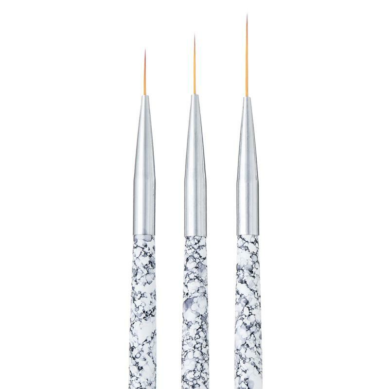 3 개/대 네일 아트 라이너 페인팅 펜 3D 팁 DIY 아크릴 UV 젤 브러쉬 그리기 꽃 라인 그리드 프랑스 디자인 매니큐어 도구