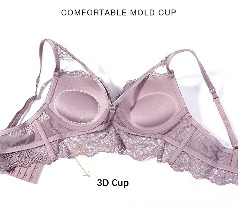 Sutiã clássico conjunto de bandagem lingerie push up sutiã de renda conjunto de roupa interior sexy transparente calcinha para mulher
