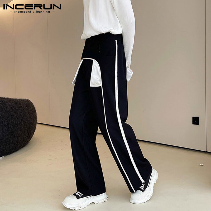 Fashion Casual Men's Party Nightclub Pantalons Loose Comeforable Male Handsome Well Fitting Leaf Tie Striped Trousers S-5XL 2021