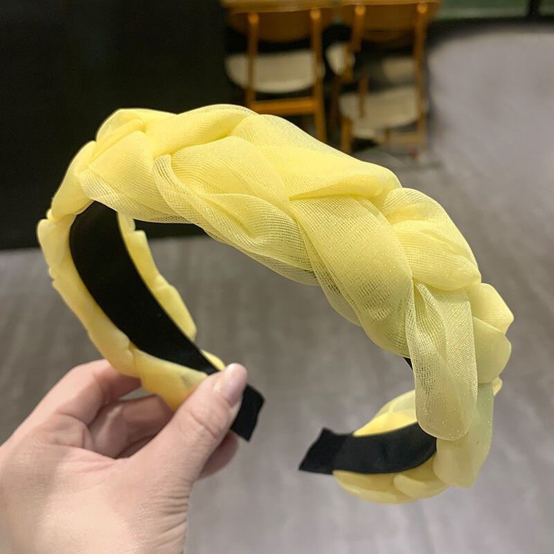 Acessórios para o cabelo de luxo criativo torção trança bandana bezel coreano twists hairband feminino elegante fio girado cabelo hoop