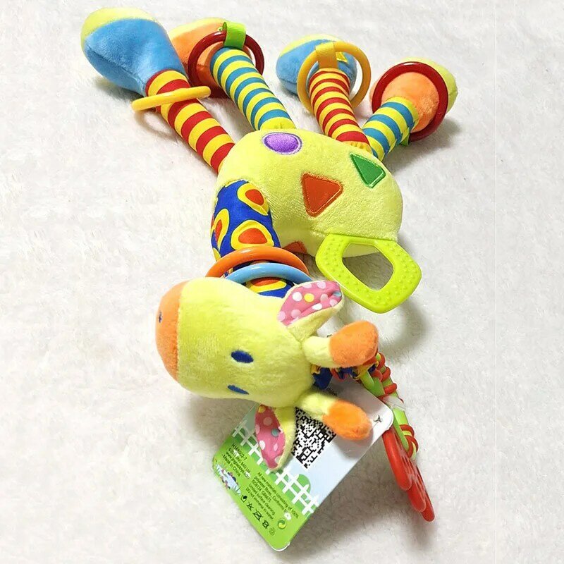 0-12 meses carrinho de bebê brinquedo pingente cama chocalho ornamentos de pelúcia girafa torno pendurado dos desenhos animados animais brinquedos educativos