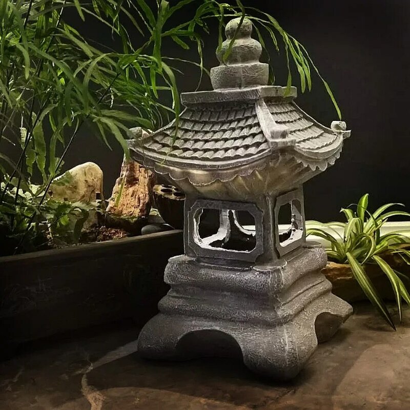New type outdoor solar four-corner palace solar lamp atmospheric lawn camping decoration landscape courtyard