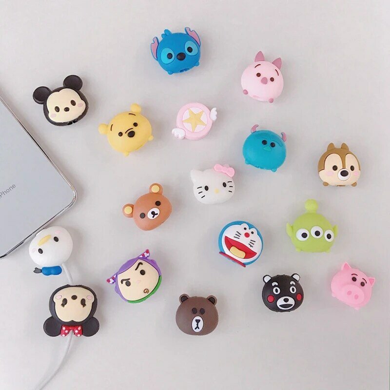 Cute Bite Animal Series Cable-Winder Organizer Silicone USB Charging Data Cable Line Protector Cord Cover Decorate