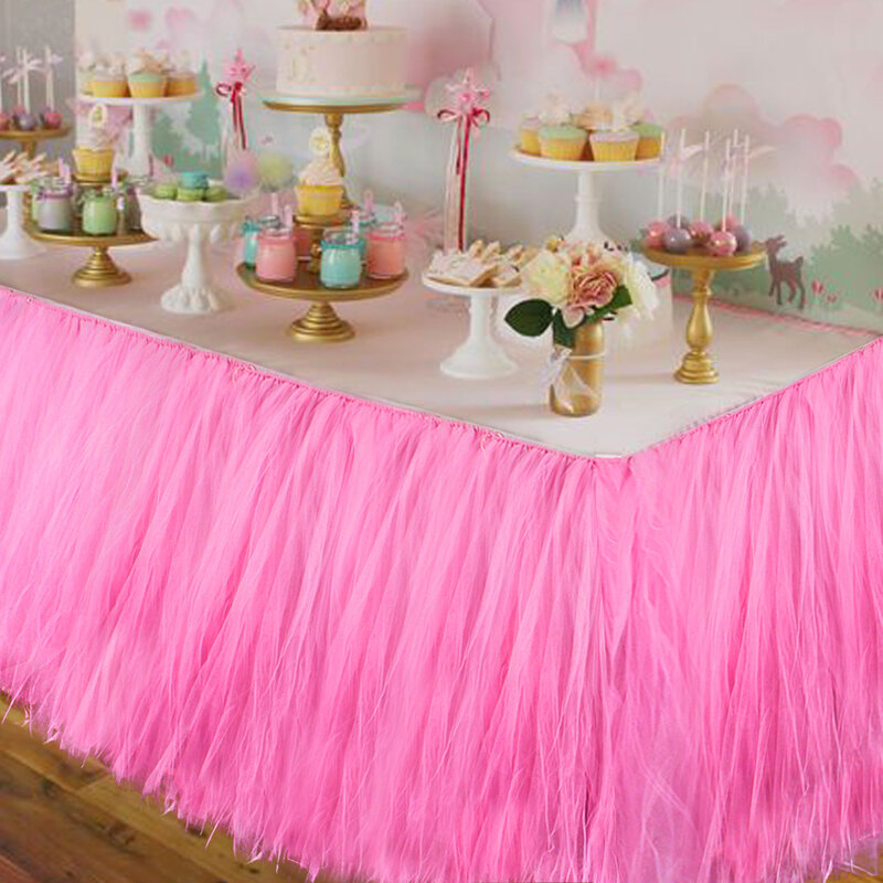 OurWarm wiele Tulle Tutu obrus tiul zastawa stołowa na dekoracje ślubne Baby Shower Party stół weselny obrus ing tekstylia domowe