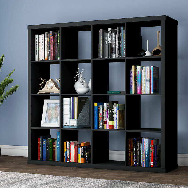 Libreria in legno a 4 livelli scaffale per libri a 16 cubi espositore per divisori per scaffali per scaffali per ufficio a casa