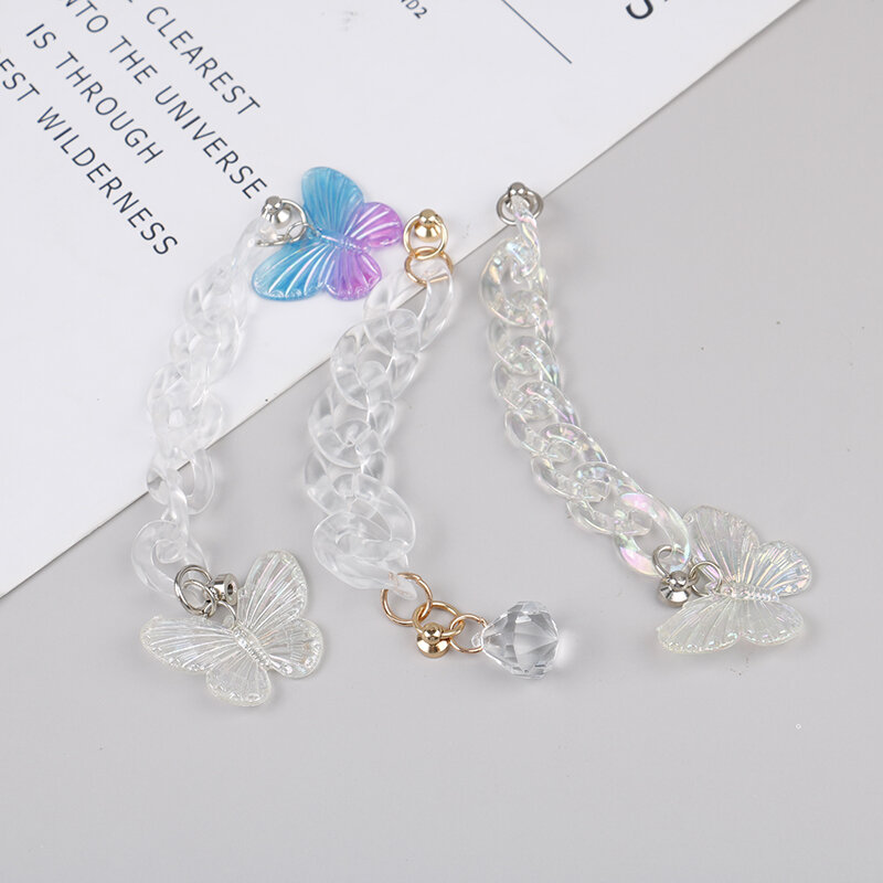 Transparent Color AB Butterfly Gem Shape Acrylic Chain For DIY Key Chain Phone Case Decoration Jewelry Accessories