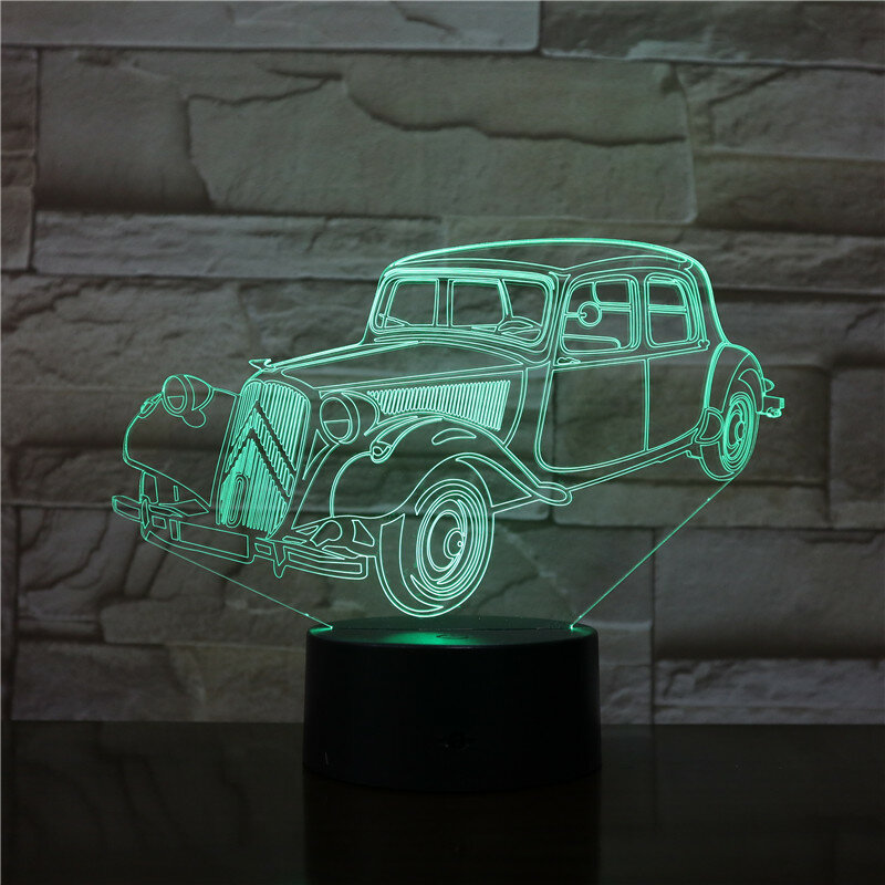 Lampada da tavolo per auto Super 7 colori che cambiano lampada da scrivania lampada 3D luci notturne luce a Led Drop Shipping amici regalo di compleanno per bambini