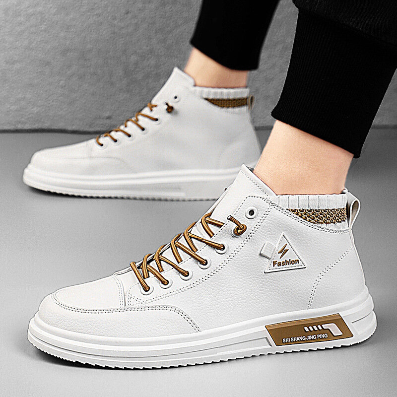 Gray#Zapatos informales para hombre zapatillas deportivas ligeras de tenis calzado plano blanco suave para otoño e invierno, 