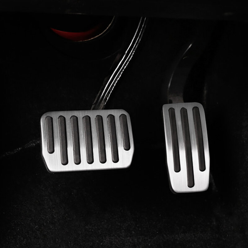 Tesla Model 3 Penutup Bantalan Pedal Istirahat Aluminium untuk Model3 2022 Aksesori Bantalan Pelindung Pedal Akselerator Rem