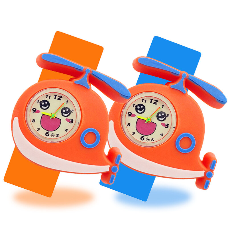 Часы Детские с 3d-самолетом и машинкой, детские игрушки, подарок для мальчиков и девочек, детский браслет с хлопушкой, круг, детские часы