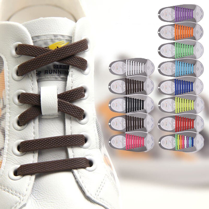 Trzecia wersja silikonowe elastyczne sznurowadła moda Unisex sportowe buty bez sznurówek koronkowe wszystkie trampki pasują do szybkiej koronki do butów kolorowe