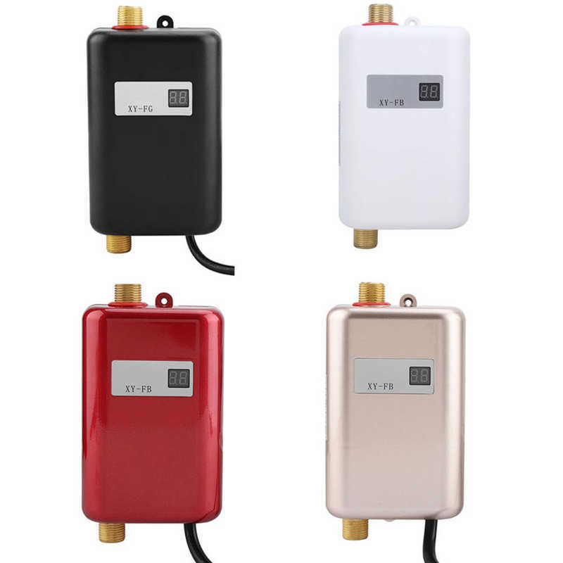 3000w mini elétrica tankless instantânea aquecedor de água quente banheiro cozinha lavagem tankless aquecedor de água uk plug 220v-240v