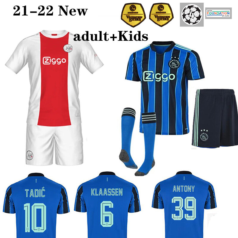 TADIC nuevo 21 22 AjaxES ninos kit de Casa camiseta adultos NERES Antonio KLAASSEN de 2021 de 2022 ajaxES JERSEY tenue