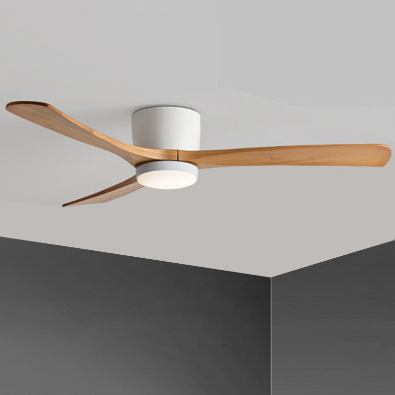 Новинка 2021, скандинавский деревянный потолочный вентилятор для гостиной, столовой, промышленный Ретро, коммерческий низконапольный соврем...