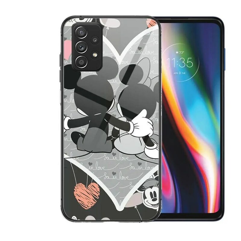 Buena de Mickey minnie mouse de vidrio templado de caso de teléfono para Samsung Galaxy A51 A71 A60 A70S A70 A80 A21S A41 A20E A50 A30S 5g A3