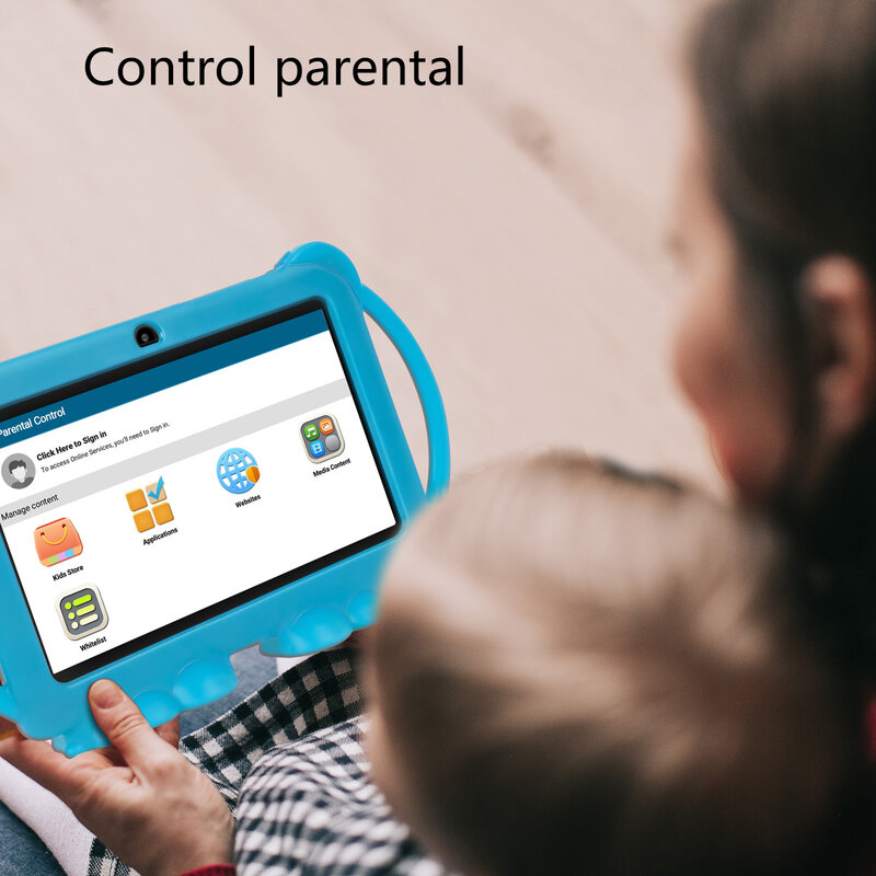 Tablette pour enfants, écran tactile HD de 7 pouces, Android 10, avec étui en Silicone, charge USB, Quad Core, 3 go 32 go