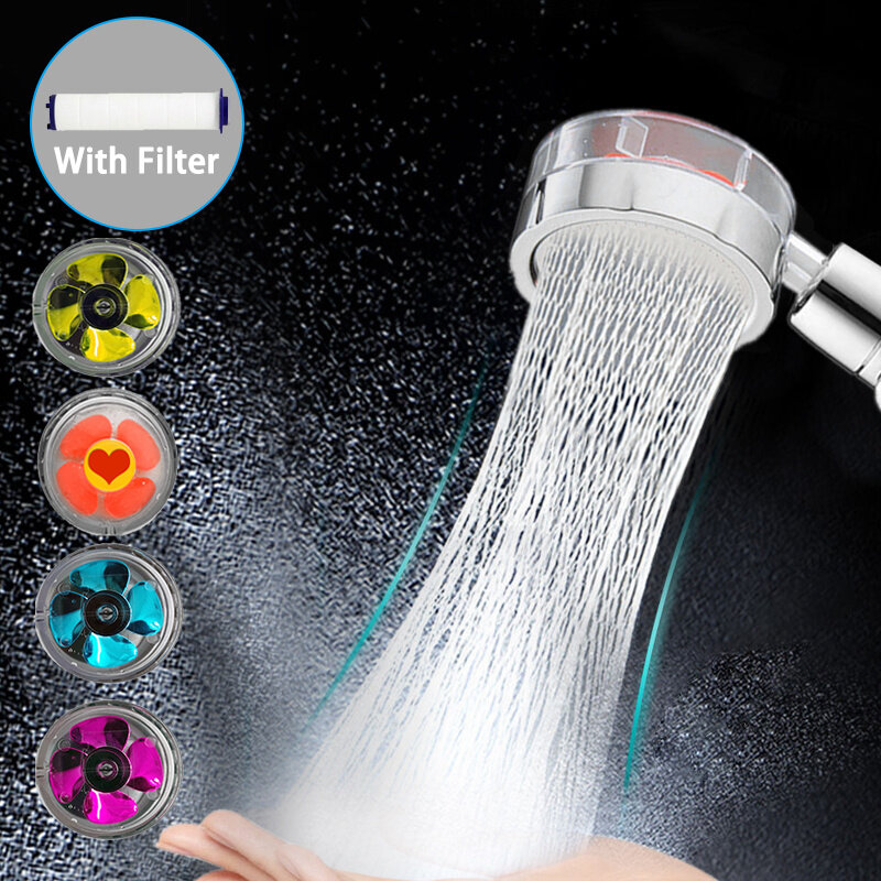 Economia de água chuveiro cabeça alta pressão turbo banheiro 360 graus rotação chuvas chuveiro com filtro pressurizado massagem