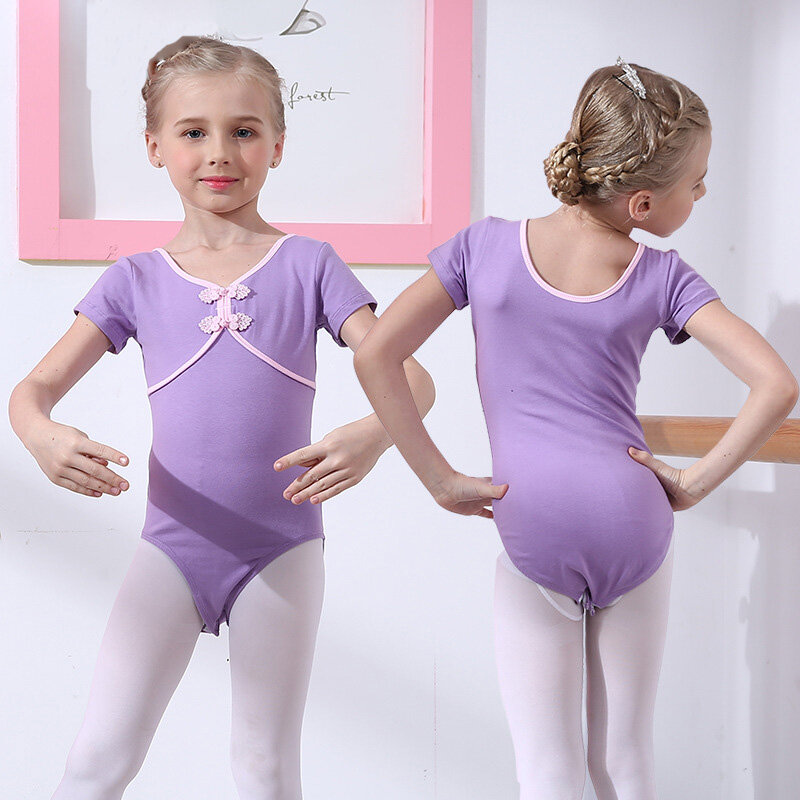 Les filles de danse à Manches Courtes Leotards Pour Enfants Ballet Gymnastique Athletic costumes