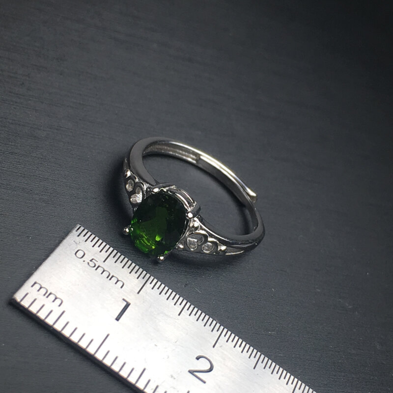 CSJ Real Chrome Diopside Ring Sterling 925 Silver Quartz for Women Lady Fine Jewelry Wedding Engagement for women with box