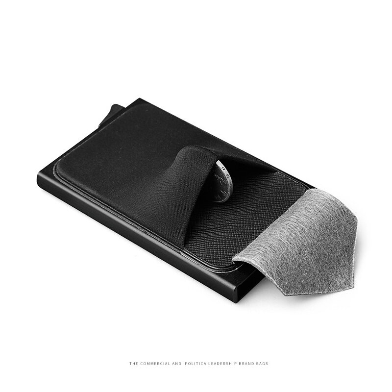 Pop Up Id futerał na karty RFID męski portfel na karty biznes aluminiowy metalowy na kartę do przechowywania organizator Smart Quick Release etui na karty damskie