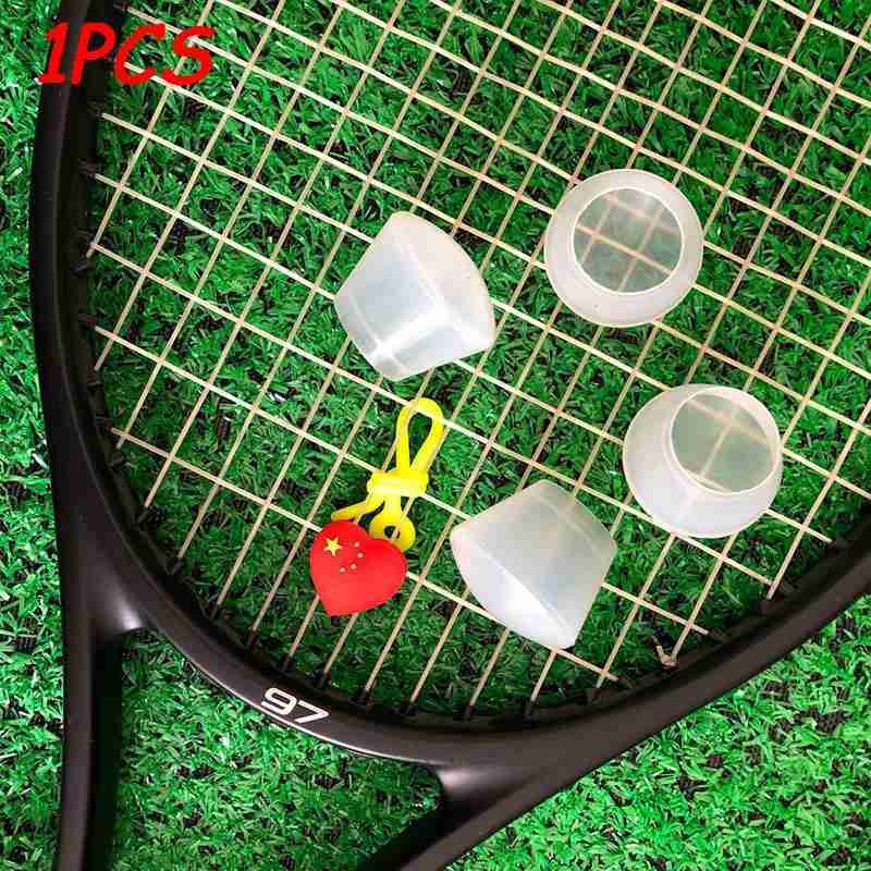 Frete grátis 1 peça/lote de raquete de tênis silicone transparente, durável, à prova de choque, amortecedor, acessório de tênis, tampa de potência