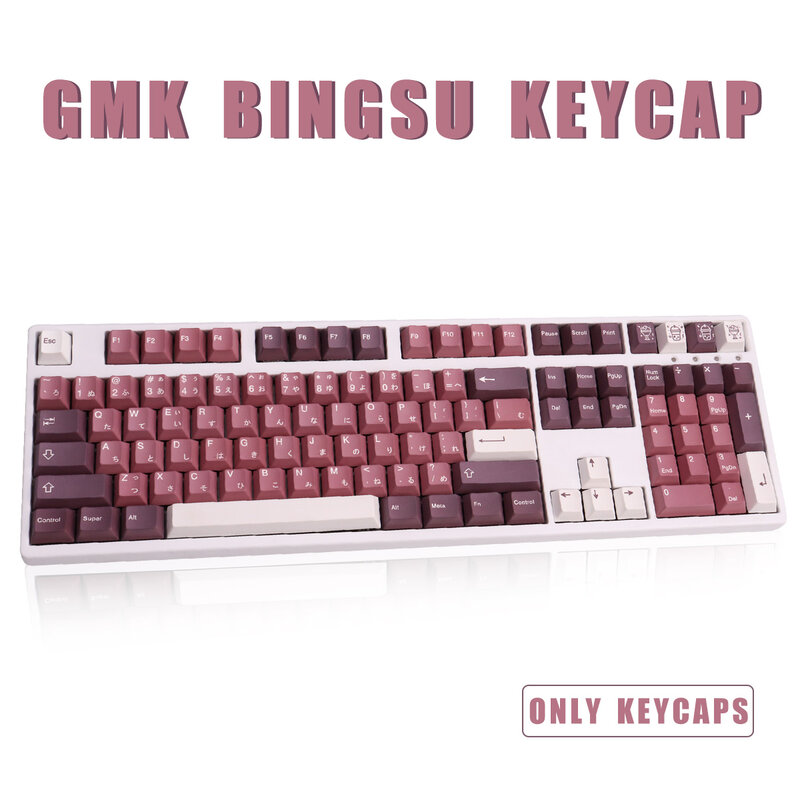 130 مفاتيح PBT Keycap الكرز الشخصي صبغ الفرعية شخصية GMK Bingsu أغطية مفاتيح للوحة المفاتيح الميكانيكية 61 64 84 108 تخطيط