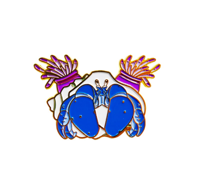 Hermit Crab Badge Key ring Gift Chain