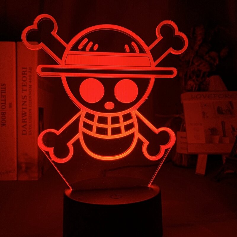 ONE PIECE Night Light ลิง D. Luffy LED 7/16สี Figurines Night Light 16สีโคมไฟห้องนอนเด็กตกแต่งของขวัญ